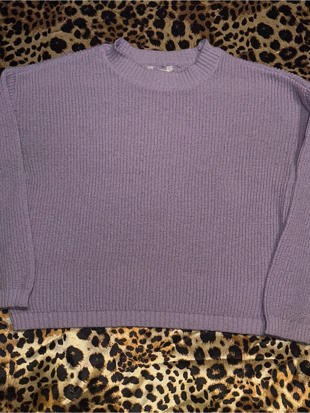 No Boundaries Lilac Purple Knit Crewneck Sweater